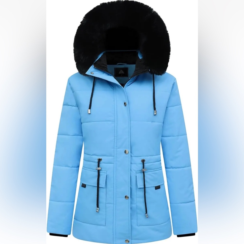 Women's Warm Winter Puffer Coat Fleece Lined down Jacket **SMALL CUTS -see Pics.